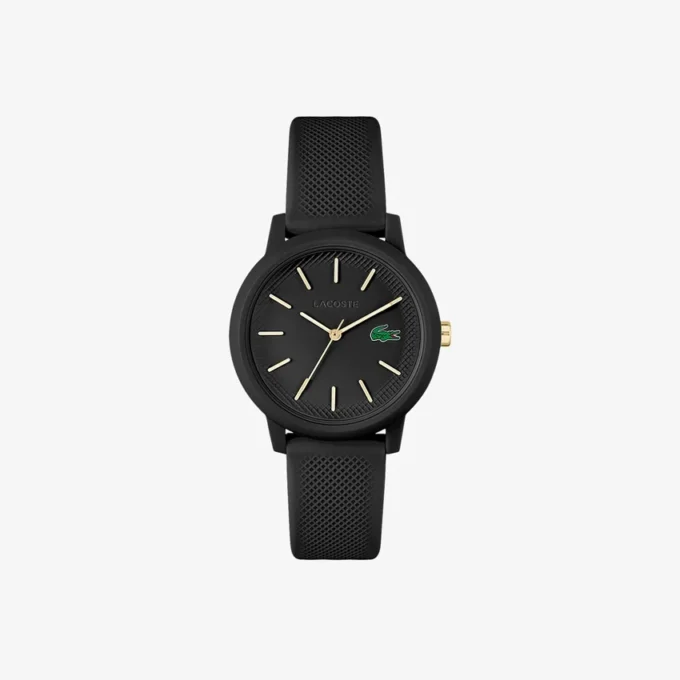 Lacoste.12.12 Horloge met zwarte siliconenband