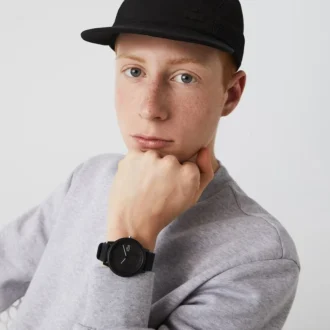 Lacoste.12.12 Horloge met zwarte siliconenband