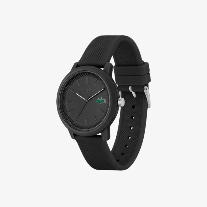 Lacoste.12.12 Horloge met zwarte siliconenband