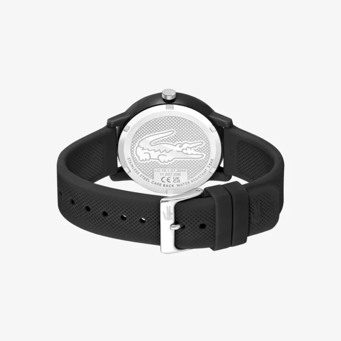 Lacoste.12.12 Horloge met zwarte siliconenband