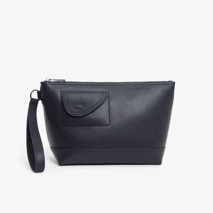 Lacoste Club clutch van generfd leer