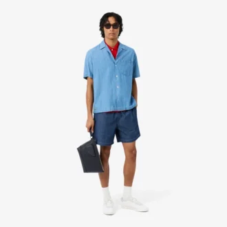 Lacoste Club clutch van generfd leer