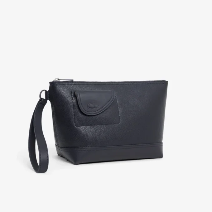 Lacoste Club clutch van generfd leer