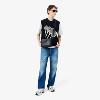 Lacoste Club satcheltas van generfd leer