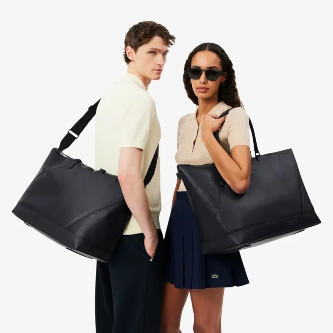 Lacoste Club Weekendtas van generfd leer
