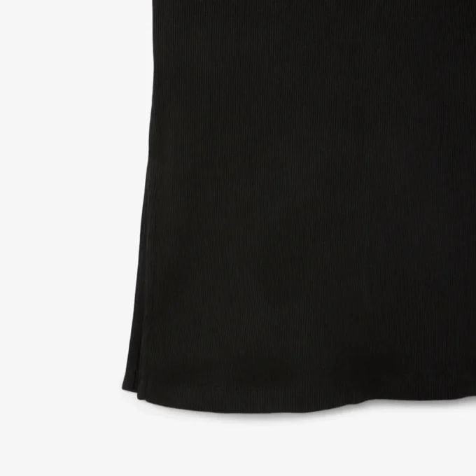 Lange geribde katoenen polojurk voor dames