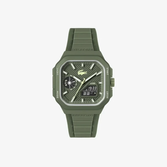 Lc33 analoog en digitaal vierkant siliconenhorloge
