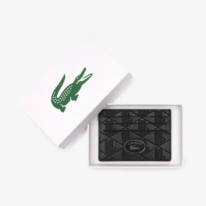 Leren kaarthouder met monogram