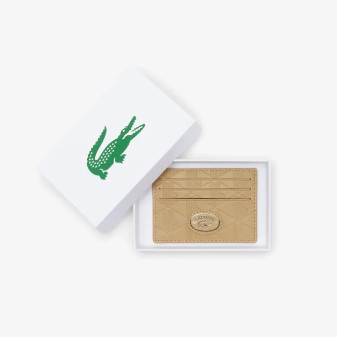 Leren kaarthouder met monogram