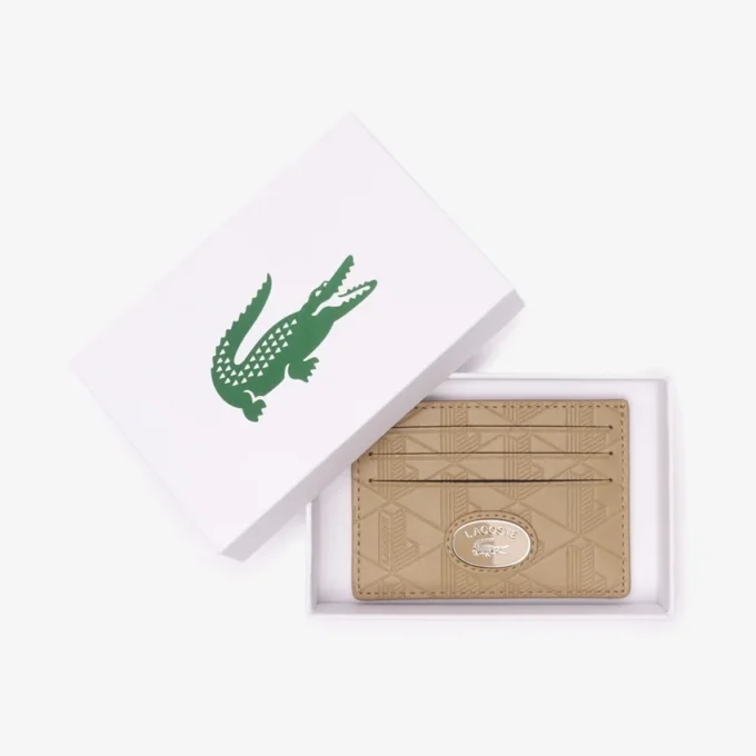 Leren kaarthouder met monogram