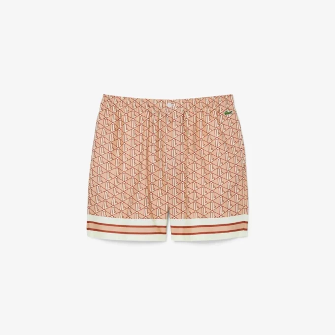 Lichtgewicht herenshort met monogramprint