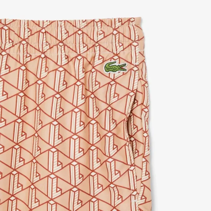 Lichtgewicht herenshort met monogramprint