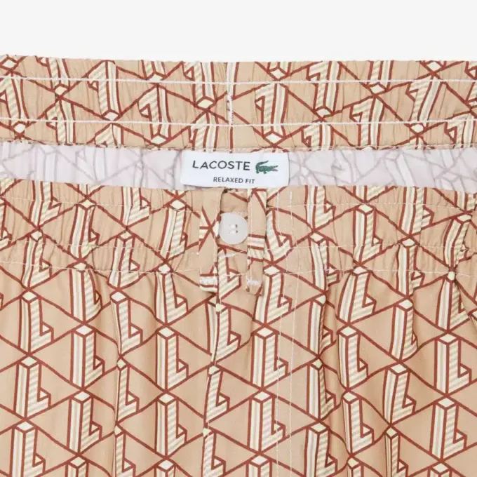 Lichtgewicht herenshort met monogramprint