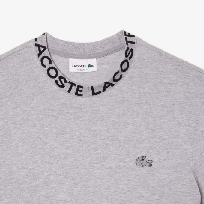 Lichtgewicht piqué T-shirt met ronde hals voor heren