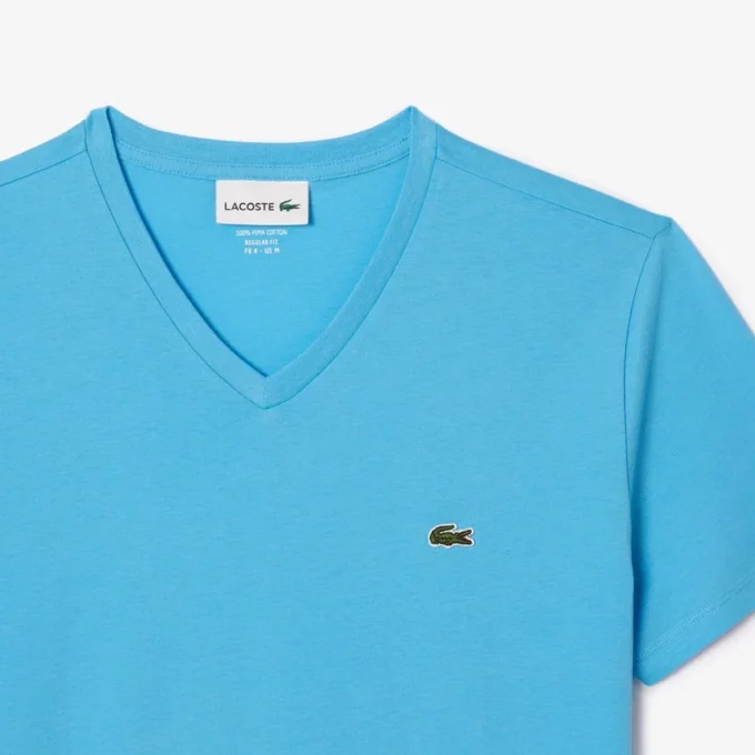 Lichtgewicht T-shirt met V-hals van Pima-katoen voor heren