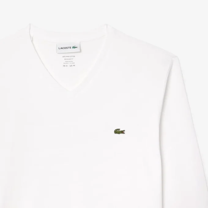 Lichtgewicht T-shirt met V-hals van Pima-katoen voor heren