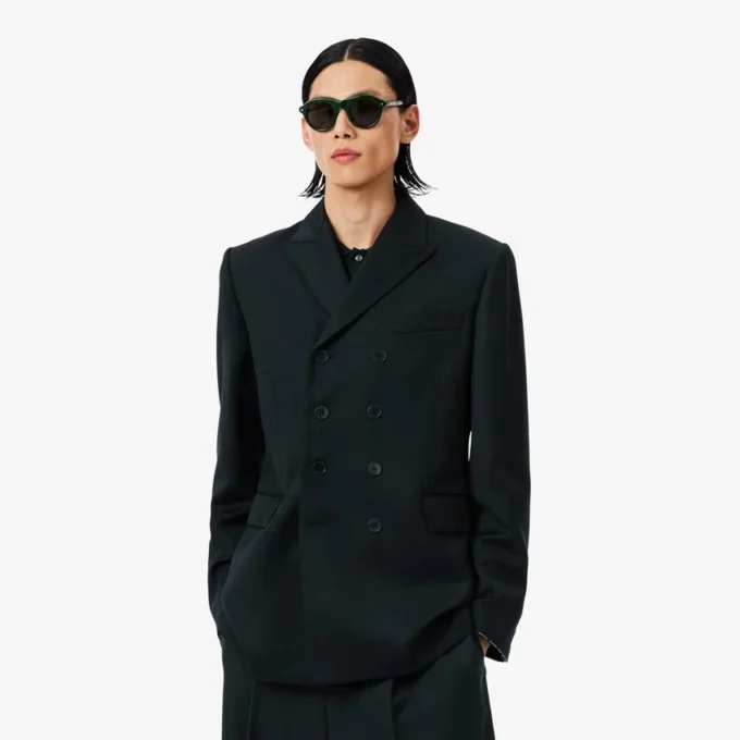 Lichtgewicht wollen blazer met dubbele rij knopen uit de catwalkcollectie