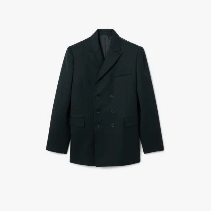 Lichtgewicht wollen blazer met dubbele rij knopen uit de catwalkcollectie