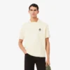 Loose fit fleece Polo with badge-accent