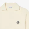 Loose fit fleece Polo with badge-accent