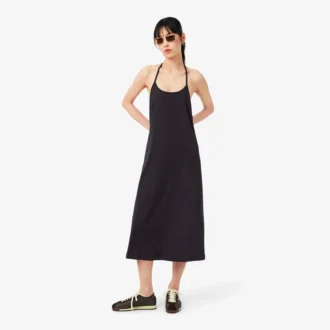 Maxi-jurk met bandjes en open rug
