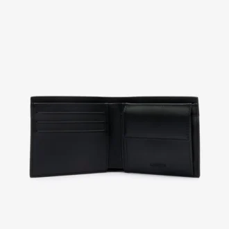 Medium leren portemonnee met monogram
