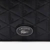 Medium leren portemonnee met monogram