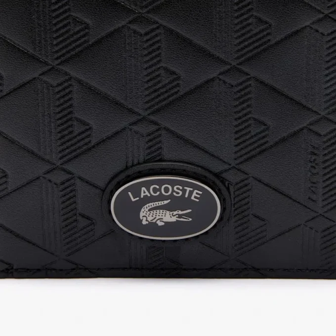 Medium leren portemonnee met monogram