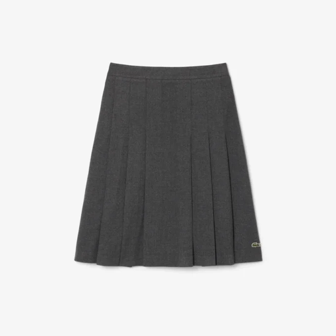 Midi-rok met plooien van flanel voor dames