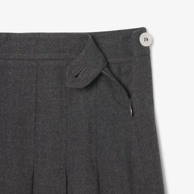 Midi-rok met plooien van flanel voor dames