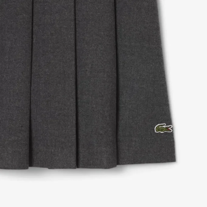 Midi-rok met plooien van flanel voor dames