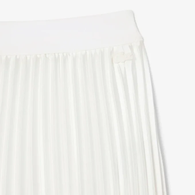 Midi-rok met plooien van satijn voor dames