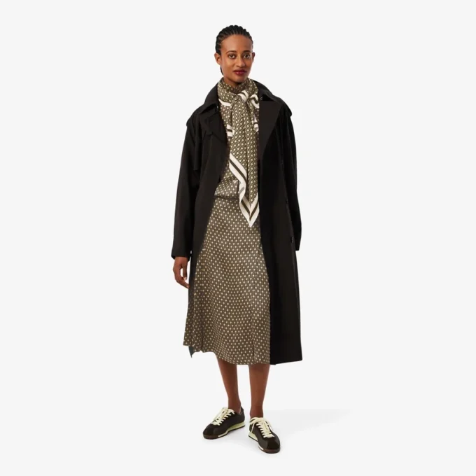Midi-rok met print en plooien