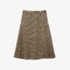 Midi-rok met print en plooien