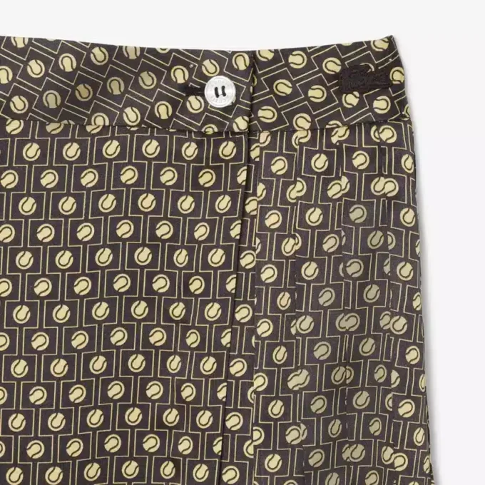 Midi-rok met print en plooien