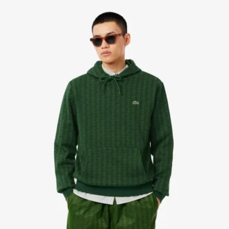 Monogram fleece hoodie voor heren