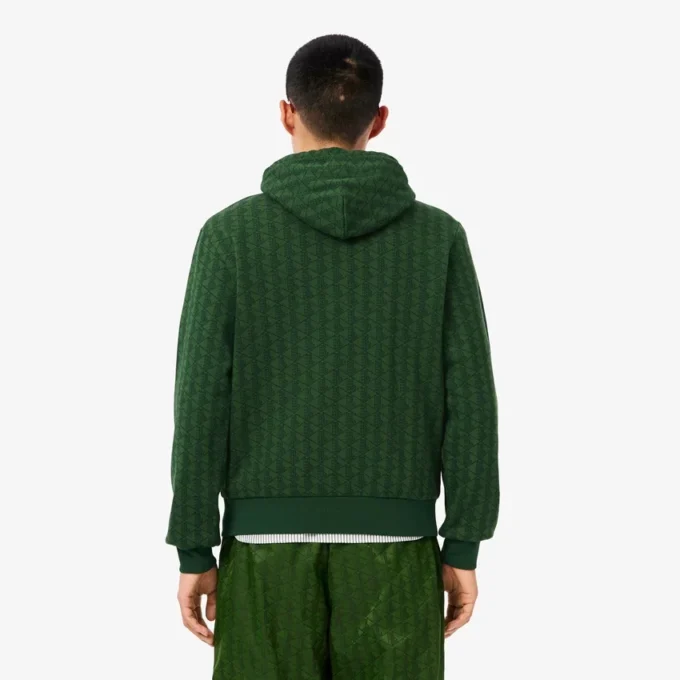 Monogram fleece hoodie voor heren