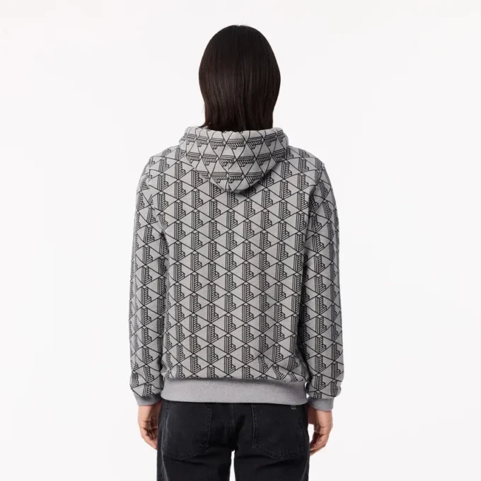Monogram fleece hoodie voor heren