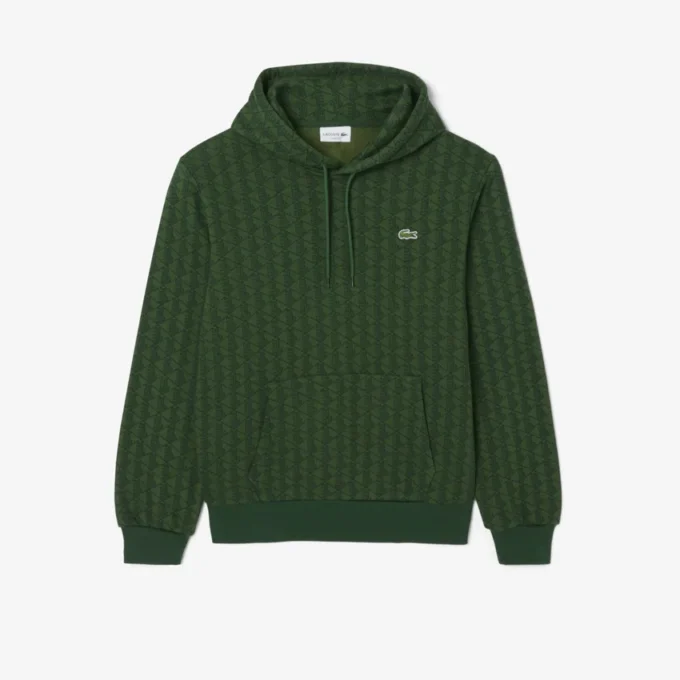 Monogram fleece hoodie voor heren