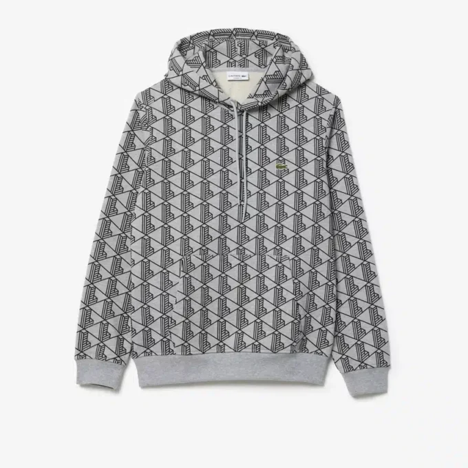 Monogram fleece hoodie voor heren