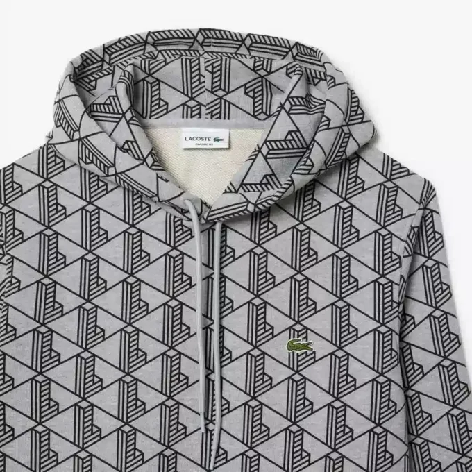 Monogram fleece hoodie voor heren