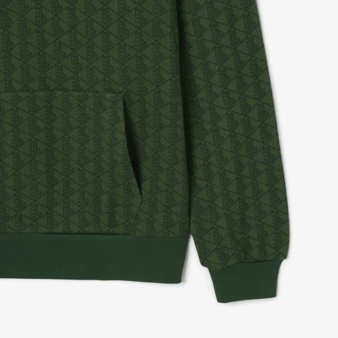 Monogram fleece hoodie voor heren