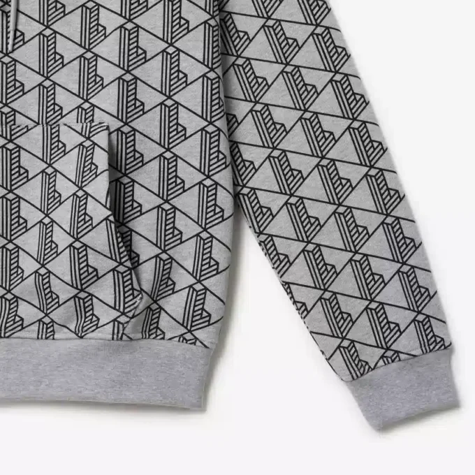 Monogram fleece hoodie voor heren