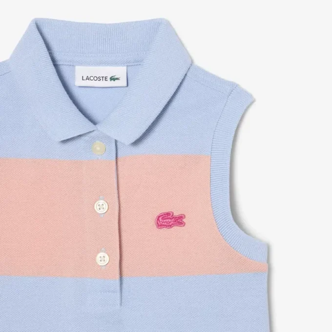 Mouwloze gestreepte Petit Piqua-polojurk