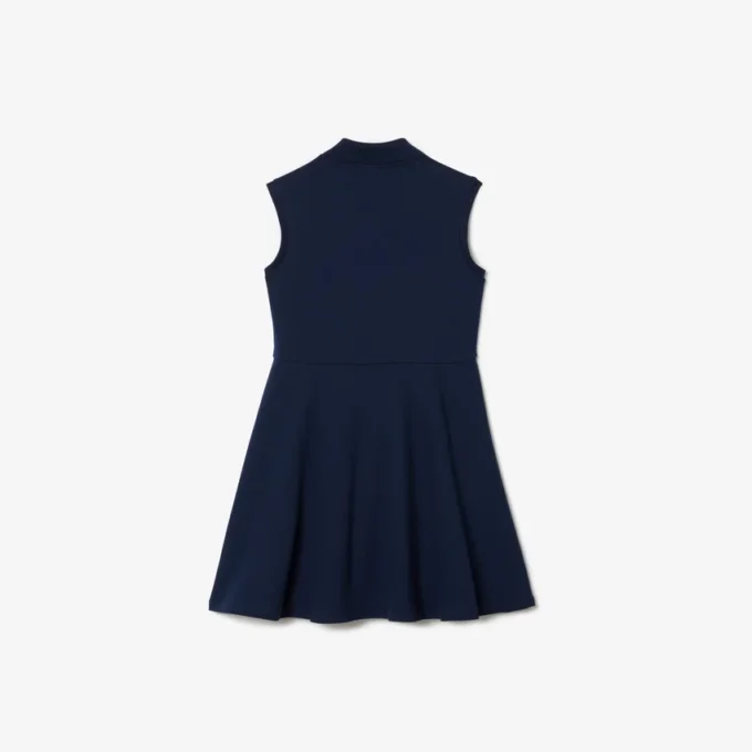 Mouwloze stretch piqué Polo-jurk voor kinderen