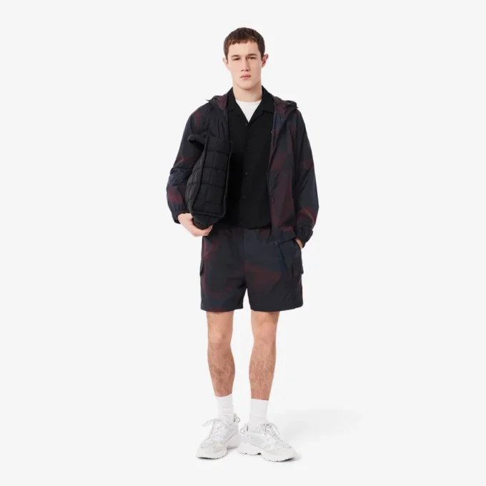Ombra-print nylon cargoshorts voor heren