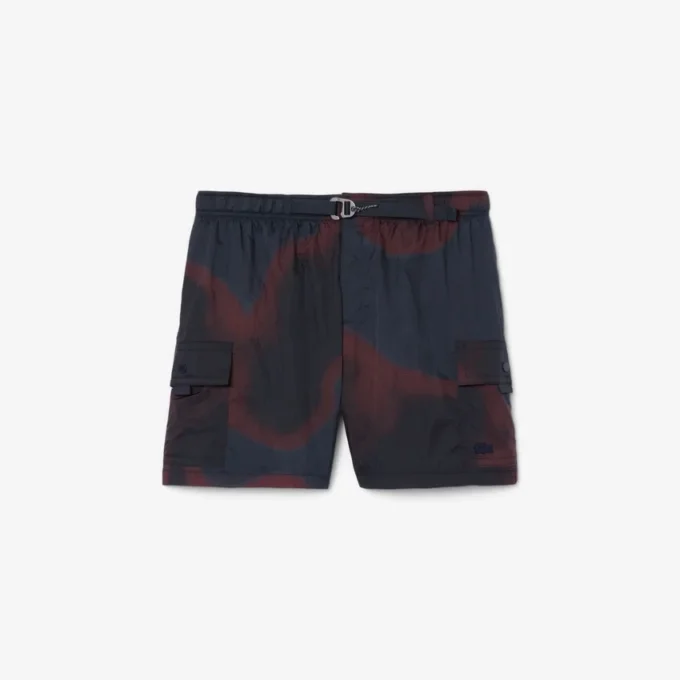 Ombra-print nylon cargoshorts voor heren