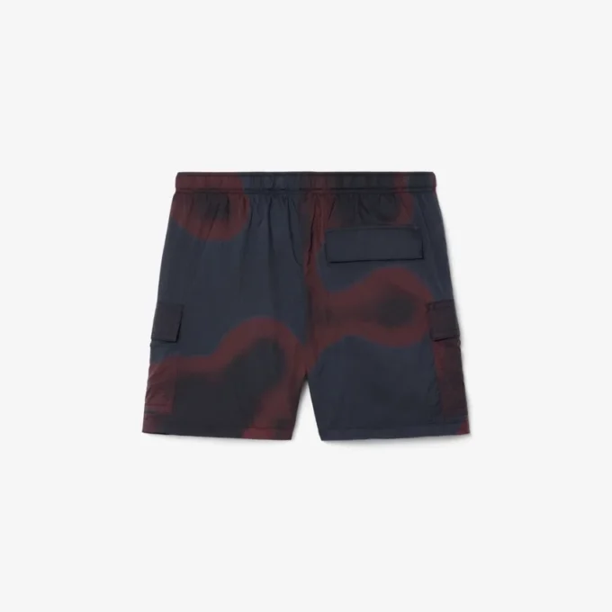 Ombra-print nylon cargoshorts voor heren