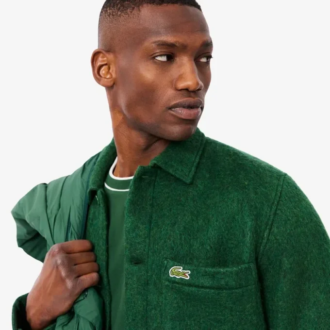 Overshirt van wolmix voor heren