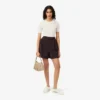 Oversized bermuda met plooien van wolmix The Blend
